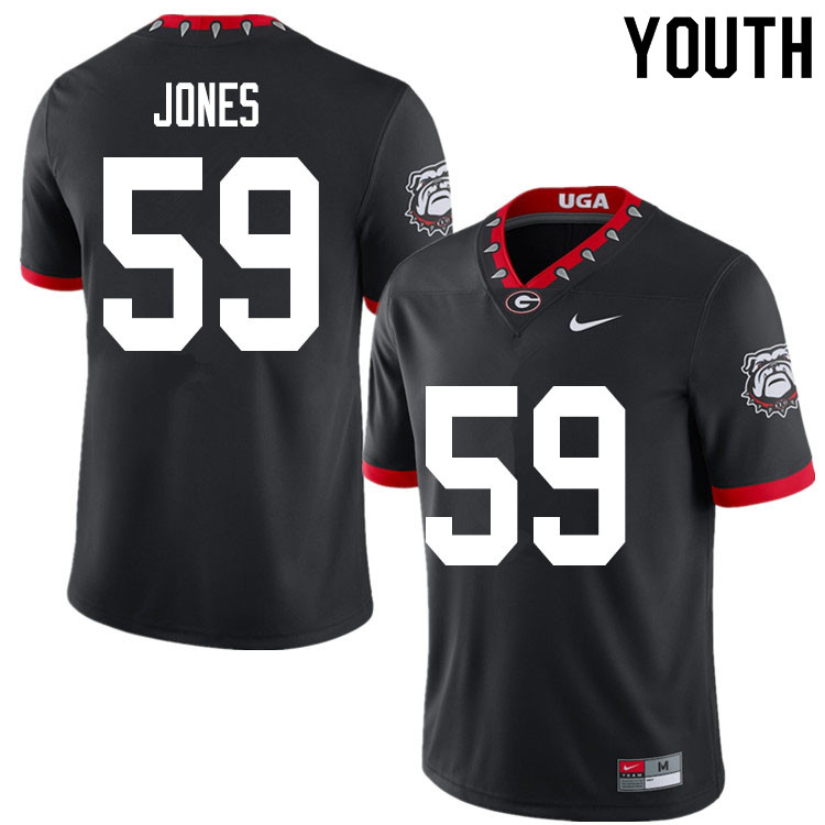 2020 Youth #59 Broderick Jones Georgia Bulldogs Mascot 100th Anniversary College Football Jerseys Sa